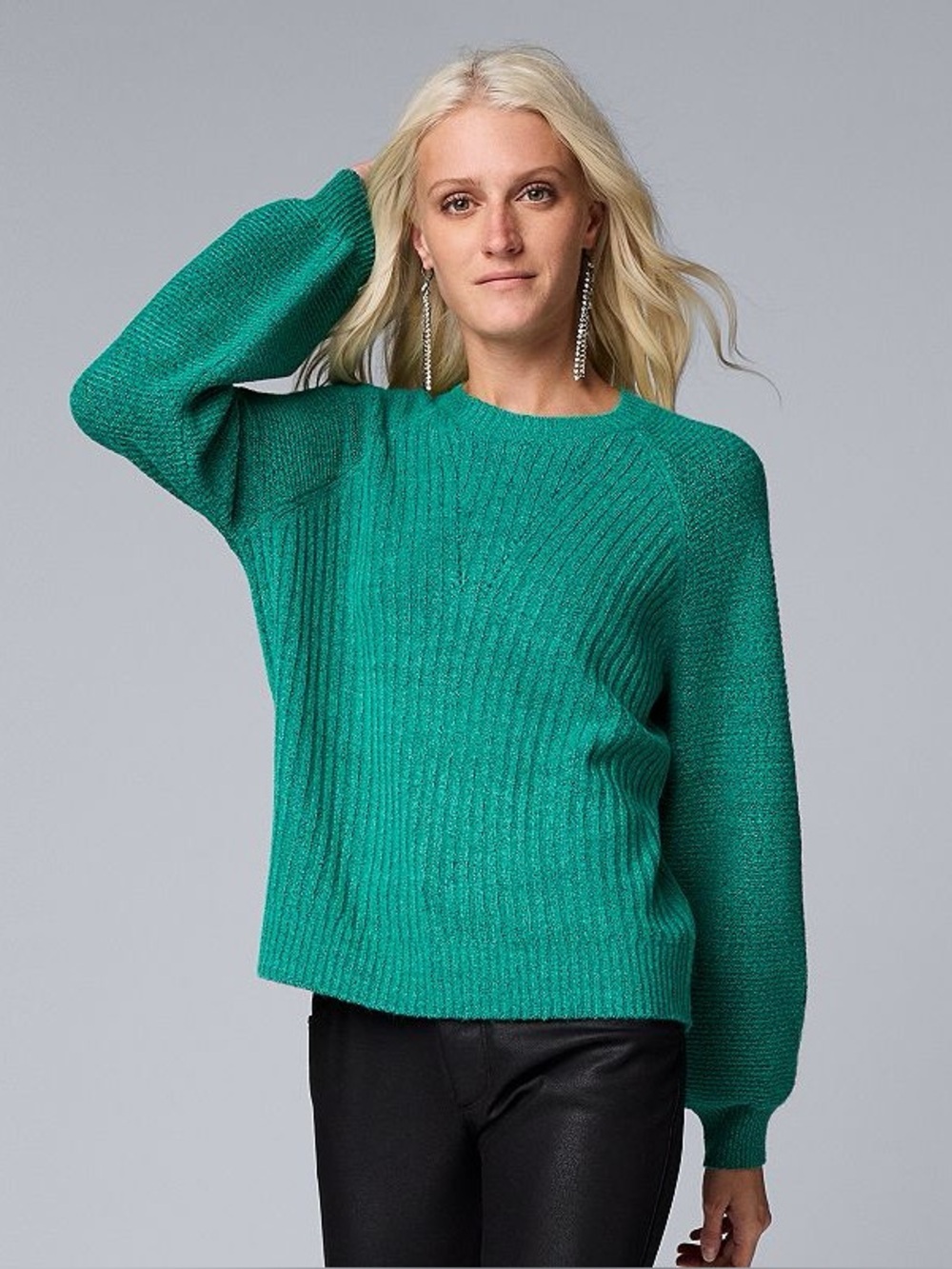 Simply Vera Vera Wang Rib Knit Pullover Sweater Long Sleeve Medium NWT Preppy